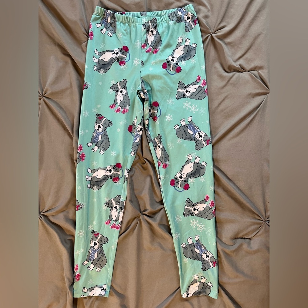 Blue dog pajama pants.